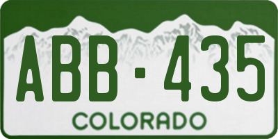 CO license plate ABB435