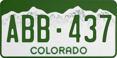 CO license plate ABB437