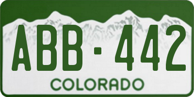 CO license plate ABB442