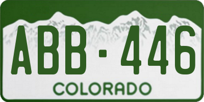 CO license plate ABB446