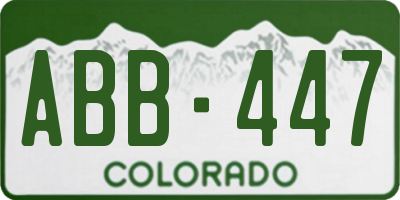 CO license plate ABB447