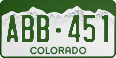 CO license plate ABB451