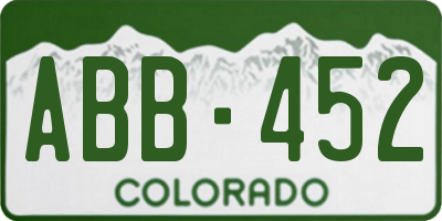 CO license plate ABB452