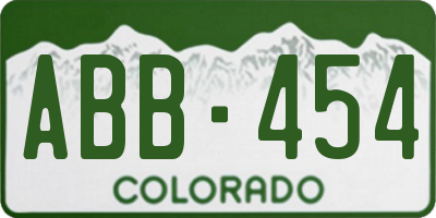 CO license plate ABB454