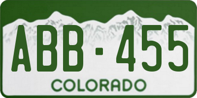 CO license plate ABB455