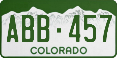 CO license plate ABB457