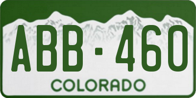 CO license plate ABB460