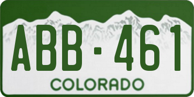 CO license plate ABB461