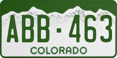 CO license plate ABB463