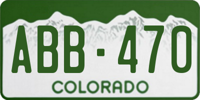 CO license plate ABB470