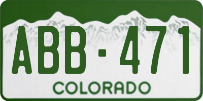 CO license plate ABB471