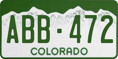 CO license plate ABB472