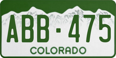 CO license plate ABB475