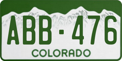 CO license plate ABB476
