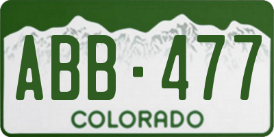 CO license plate ABB477