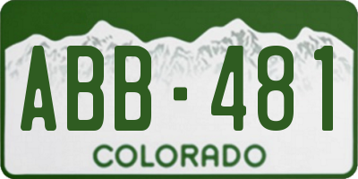 CO license plate ABB481