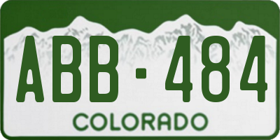 CO license plate ABB484
