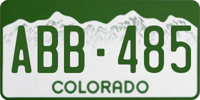 CO license plate ABB485