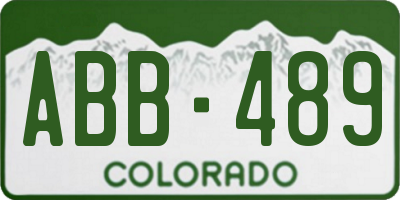 CO license plate ABB489