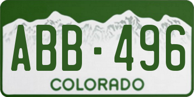 CO license plate ABB496
