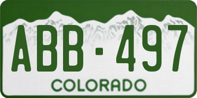 CO license plate ABB497