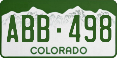 CO license plate ABB498