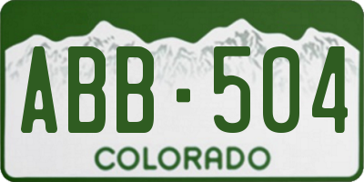 CO license plate ABB504