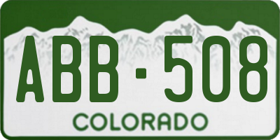 CO license plate ABB508
