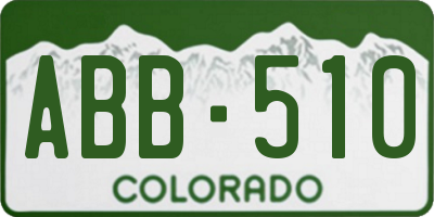 CO license plate ABB510