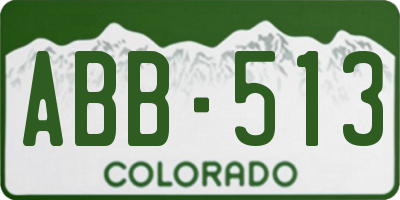 CO license plate ABB513