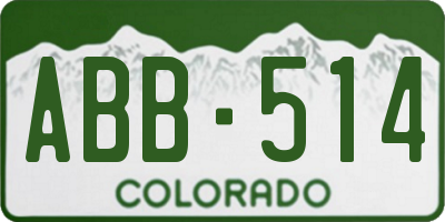 CO license plate ABB514