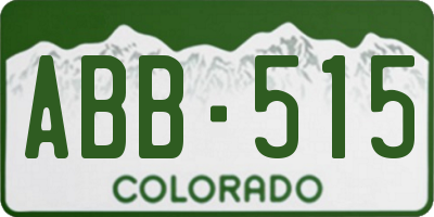 CO license plate ABB515