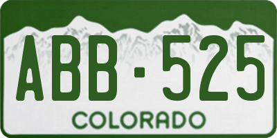 CO license plate ABB525