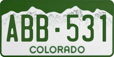 CO license plate ABB531