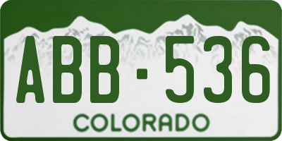 CO license plate ABB536