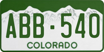 CO license plate ABB540
