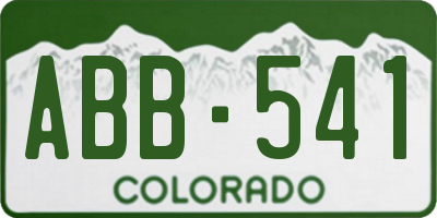 CO license plate ABB541