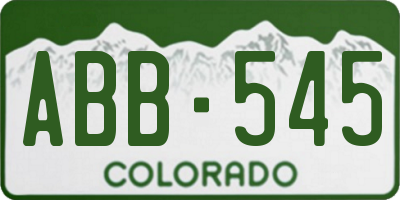 CO license plate ABB545