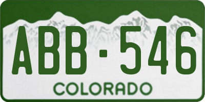 CO license plate ABB546