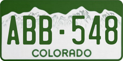 CO license plate ABB548