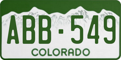 CO license plate ABB549