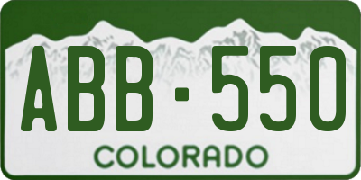 CO license plate ABB550