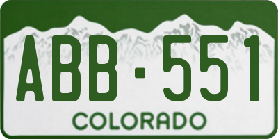 CO license plate ABB551