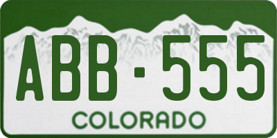 CO license plate ABB555