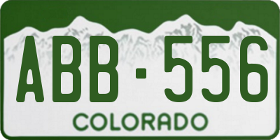 CO license plate ABB556