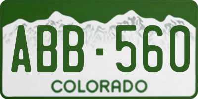 CO license plate ABB560
