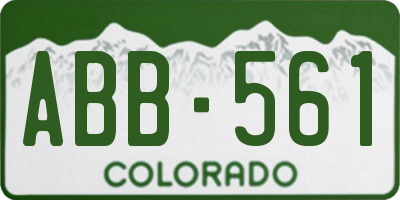 CO license plate ABB561