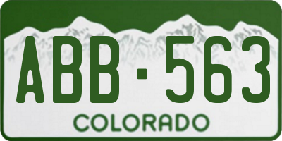 CO license plate ABB563