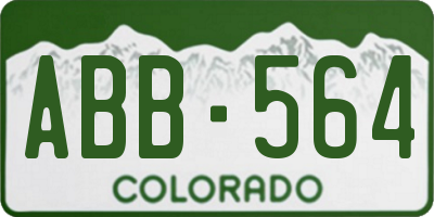 CO license plate ABB564
