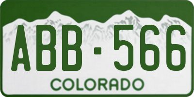 CO license plate ABB566